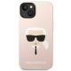 3. Karl Lagerfeld Silicone Karl's Head MagSafe Case for iPhone 14 Plus - Light Pink