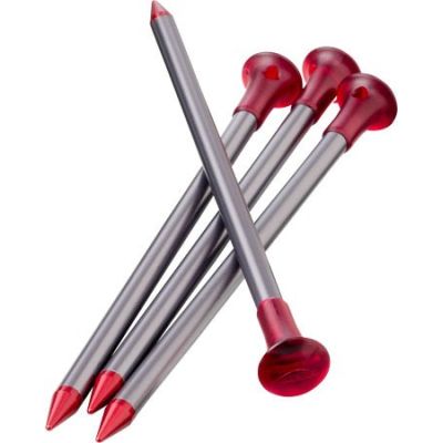 MSR Carbon-Core Stud Aluminum, Carbon Fiber Red, Silver 4 pcs.