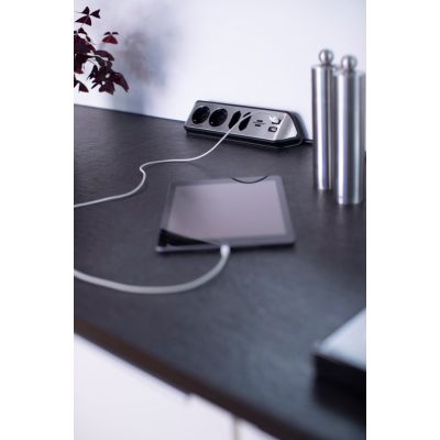 6. Brennenstuhl table socket 1 pc silver, protective contact 1 pc.