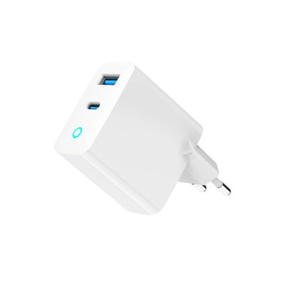 4. GEMBIRD 2-PORT GAN (PD) USB (A+C) FAST WALL CHARGER, 65W, WHITE