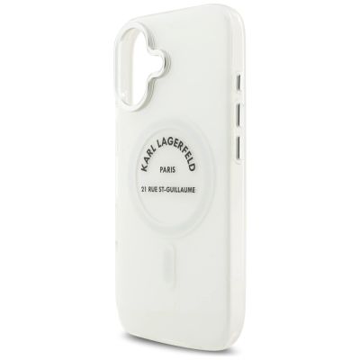 6. Karl Lagerfeld IML Karl RSG Logo MagSafe Case for iPhone 17 - Transparent