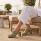 7. Women's sandals with a bow, olive green, Jezzi RMR25112-3
