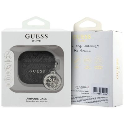 3. Guess 4G Strass Charm Case for AirPods 4 - Black