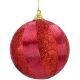 3. SHATTER-RESISTANT PLASTIC BAUBLES 8 CM RED 6 PCS STRIPES MICA