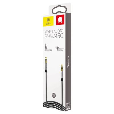 5. Baseus Yiven M30 stereo AUX 3.5 mm audio cable male mini jack 1m silver-black (CAM30-BS1)