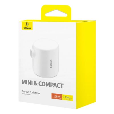 8. Baseus PocketGo Portable Rechargeable Camping Air Pump – White