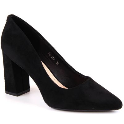 9. Sergio Leone W SK316A Suede Pumps on the Block Heel in Black 