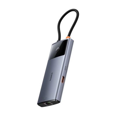 4. USB HUB 6in1 Baseus Metal Gleam Series II USB-A/USB-C/USB-C PD/HDMI/RJ45 - black