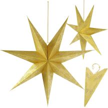 DECORATIVE PAPER STAR 75CM GOLD