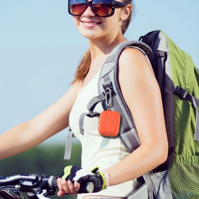 5. Tech-Protect Silicone Hook Case for Apple AirPods Pro 1 / 2 - Orange