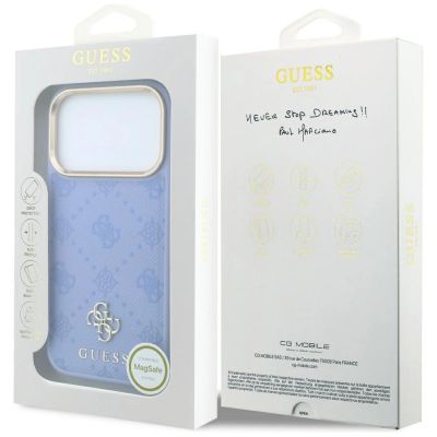 8. Guess Peony 4G Small Logo MagSafe Case for iPhone 18 Pro Max / 17 Pro Max - Light Blue