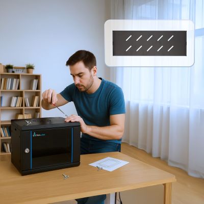 13. Extralink LITE 6U 530X400 WALL-MOUNTED RACKMOUNT CABINET BLACK Freestanding/Wall/Floor Rack Black