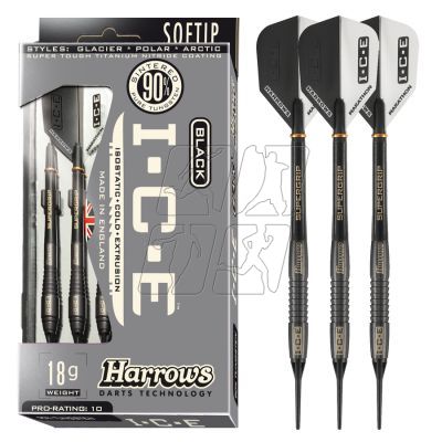 9. Harrows Black Ice 90% Tungsten Softip Darts HS-TNK-000013202