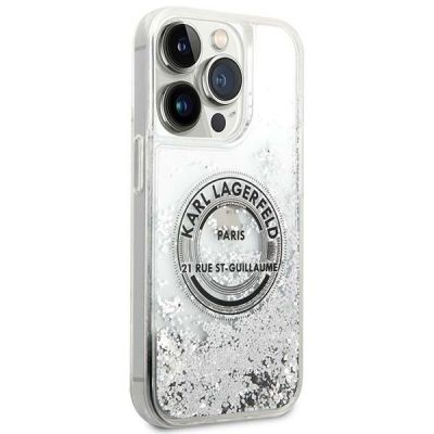 4. Karl Lagerfeld KLHCP14LLCRSGRS iPhone 14 Pro 6.1 "silver / silver hardcase Liquid Glitter RSG