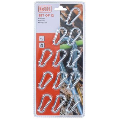 11. STEEL CARABINER 12 PCS BLACK + DECKER