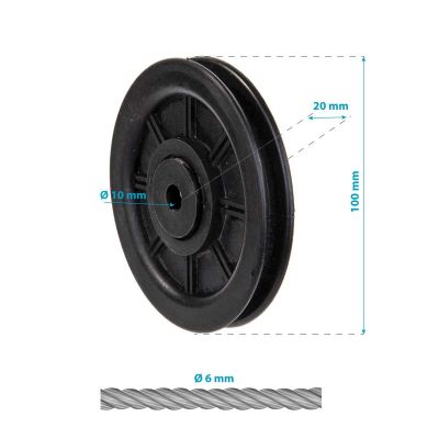 6. ROLLER fi 100MM FOR ATLAS ROPE fi 6MM ENERO FIT