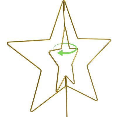 2. DECORATIVE STAR METAL STAND 50CM GOLD MICA