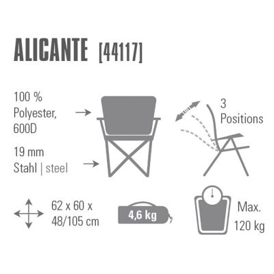 4. High Peak Alicante 44117 Folding Chair