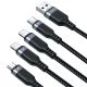 4. Joyroom Multi-Use Series S-A18 4in1 USB-A - USB-C / Lightning / Lightning / micro USB cable 1.2m - black