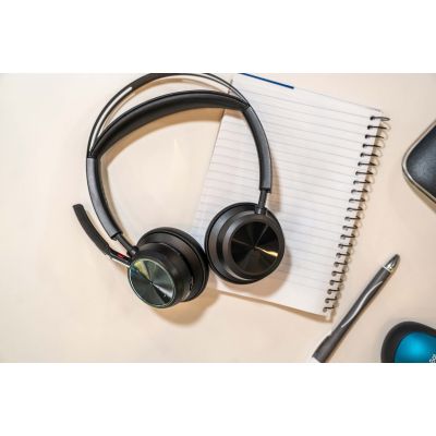 37. POLY Voyager Focus 2 USB-CC Headset with USB-C/A Adapter and Charging Base