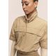 2. CASALL Women's Active Short Sleeve Track Jacket, Sand Color