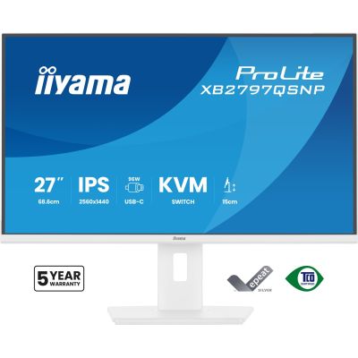 2. iiyama ProLite XB2797QSNP-W1 computer monitor 68.6 cm (27") 2560 x 1440 px Quad HD LCD White