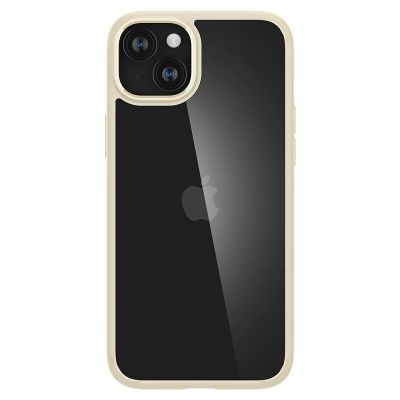 3. Spigen Crystal Hybrid iPhone 15 Plus Case - Transparent Beige