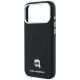 6. Karl Lagerfeld Grained Karl Head Metal MagSafe Case for iPhone 18 Pro Max / 17 Pro Max - Black