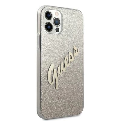 4. Guess GUHCP12LPCUGLSGO iPhone 12 Pro Max 6.7" gold/gold hardcase Glitter Gradient Script