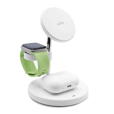 5. Puro Mag Station 3 in 1 Inductive Charger with Stand - White