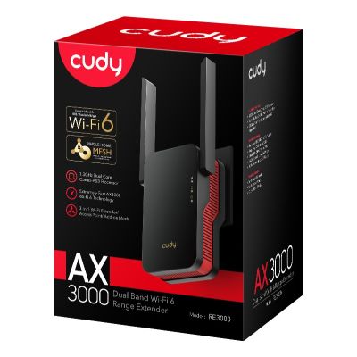10. CUDY RE3000 LAN 1xGigabit AX3000 Dual Band Wi-Fi 6 Mesh Wi-Fi Amplifier