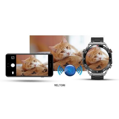 21. VELTORI VT100-1 Smartwatch + Black Silicone Strap + Black Eco Leather