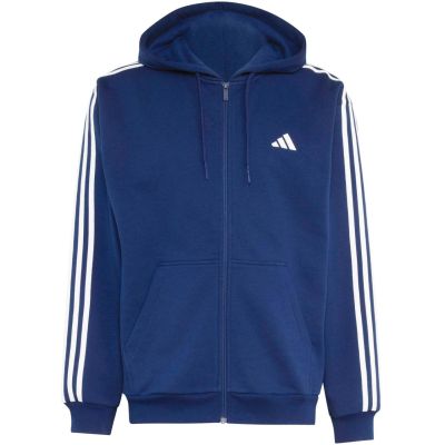 2. Men's adidas Essentials 3-Stripes Fleece Full-Zip Hoodie Navy Blue KY4144