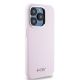 4. DKNY Liquid Silicone Small Metal Logo MagSafe case for iPhone 15 Pro - pink