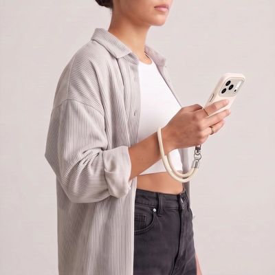 17. Tech-Protect C10S Crossbody Phone Lanyard (114 cm) + Wrist Strap (31 cm) - Beige Titanium