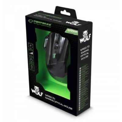 4. Esperanza Wolf EGM201G computer mouse (optical; 2400 DPI; black)
