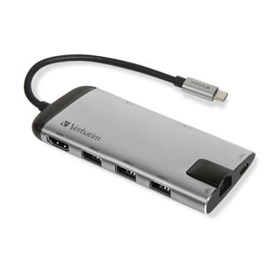 8. VERBATIM MULTIPORT USB-C 3.1, 3X USB 3.0, HDMI 4K, RJ45, SD/MICRO SD 49142