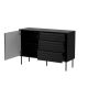 2. Chest of drawers 1D3S CORTINA 120x40x81 black