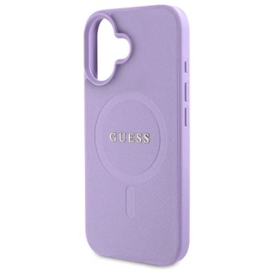 6. Guess Saffiano MagSafe iPhone 16 Case - Purple