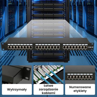 15. Patch panel Extralink EX.9830 (1U; cat. 5e; 24xRJ-45)