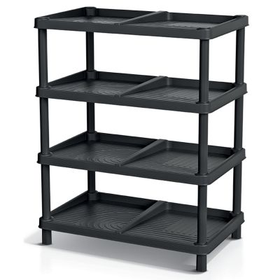2. SHELVES SHOE RACK 4 LEVELS TASSY BLACK PROSPERPLAST