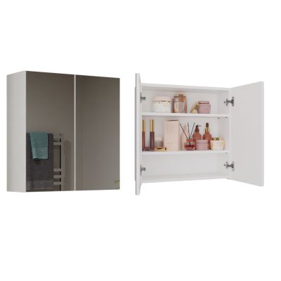 POLA BATHROOM CABINET 2 DOORS MIRROR WHITE