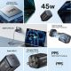 9. UNITEK 2X GAN 45W CHARGING UNIT, 2XUSB-C PD 3.0, QC, BLACK