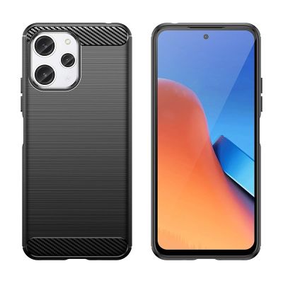 3. Flexible carbon pattern case for Xiaomi Redmi 12 Carbon Case - black