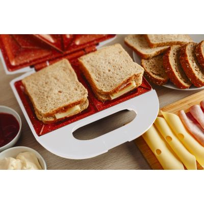 17. ELDOM SANDWICH MAKER ST11B RUDDY 750 W WHITE CERAMIC PLATES