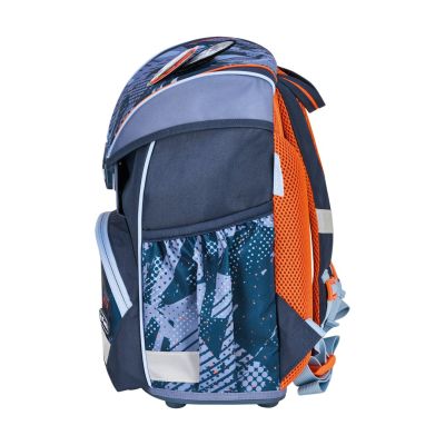 17. Herlitz UltraLight Plus TechMech School Backpack Set Boy Polyester Blue, Orange