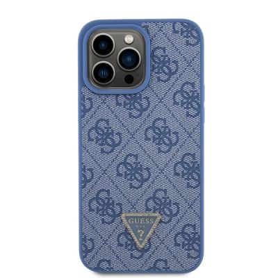 3. Guess GUHCP15XP4TDPB iPhone 15 Pro Max 6.7" blue/blue hardcase Leather 4G Triangle Strass