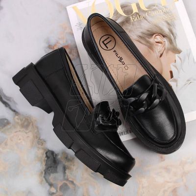 3. Leather shoes with chain Filippo W PAW252C black