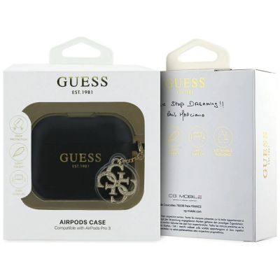 4. Guess Silicone 4G Charm Case for AirPods Pro 3 - Black