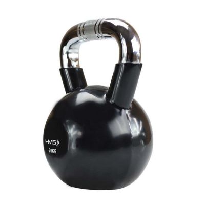 27. Kettlebell cast iron handle chrome knurled HMS KTC12 BLACK 